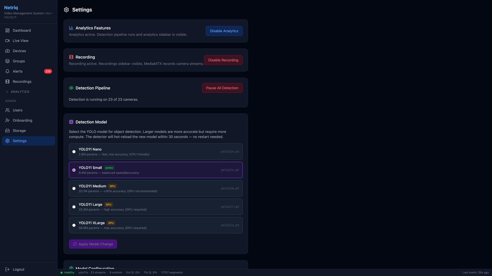 System configuration UI